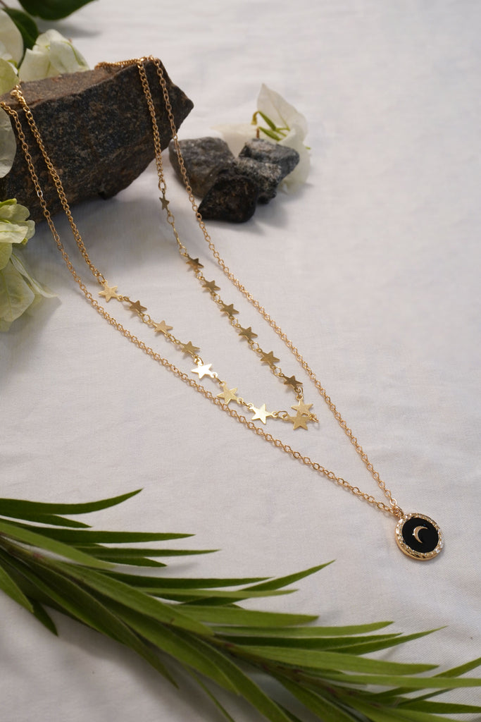 Crescent Moon Star Layered Necklace - Buy Jewellery Sets Online