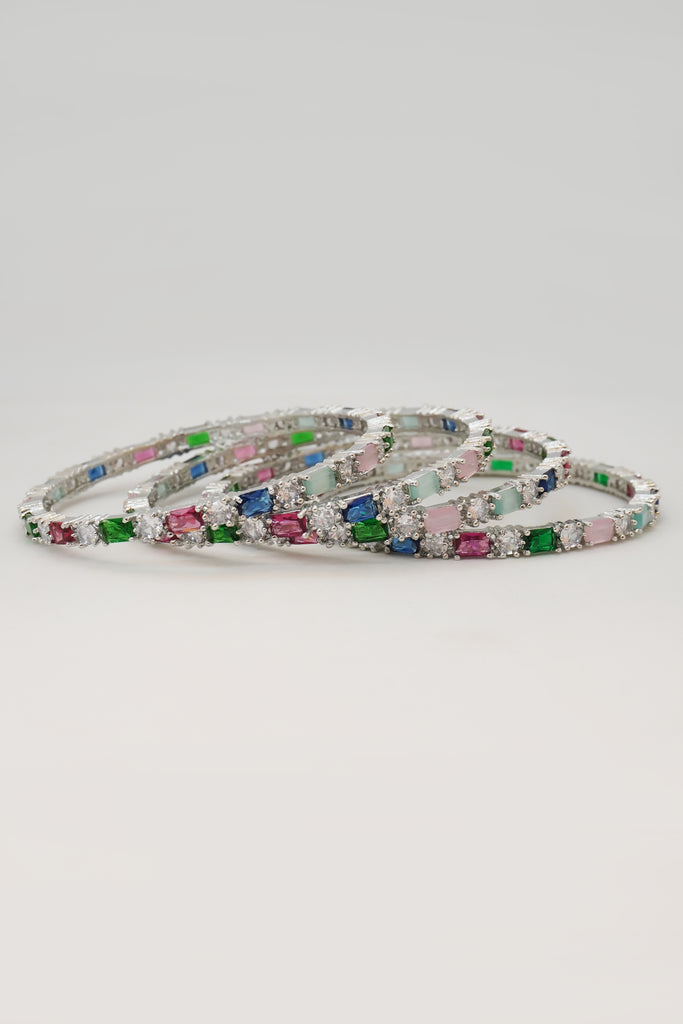 Lavish American Diamond Multi Color Hydro Stone Bangles - American Diamond Jewellery 