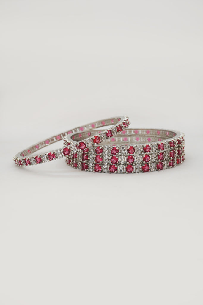 Red Hydro Stone American Diamond Bangles - Buy American Diamond Bangles - Bangles for Women