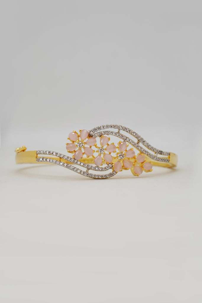 Flower Blossom American Diamond Bracelet - Flower Jewellery - Artificial Flower Jewellery