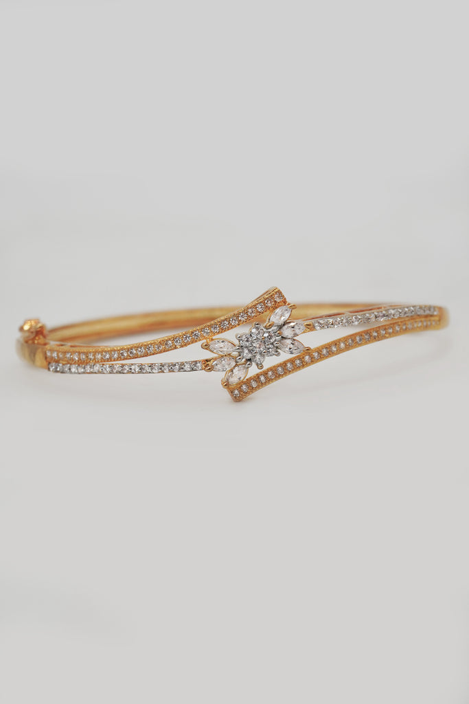 Fancy Gold Plated American Diamond Bracelet - Buy American Diamond Bangles - American Diamond Bracelet Designs - Bracelet Design