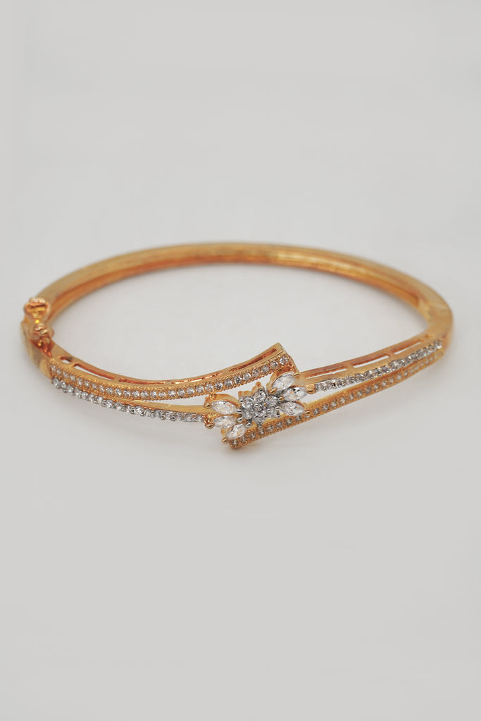 Fancy Gold Plated American Diamond Bracelet - Buy Artificial Diamond Bracelet online - American Diamond Fancy Bangles for Women