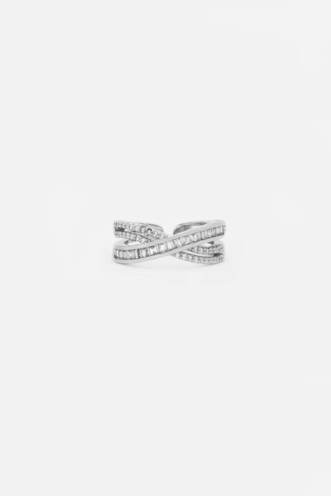 Intertwined American Diamond Ring - Diamond Rings Latest Designs 2022