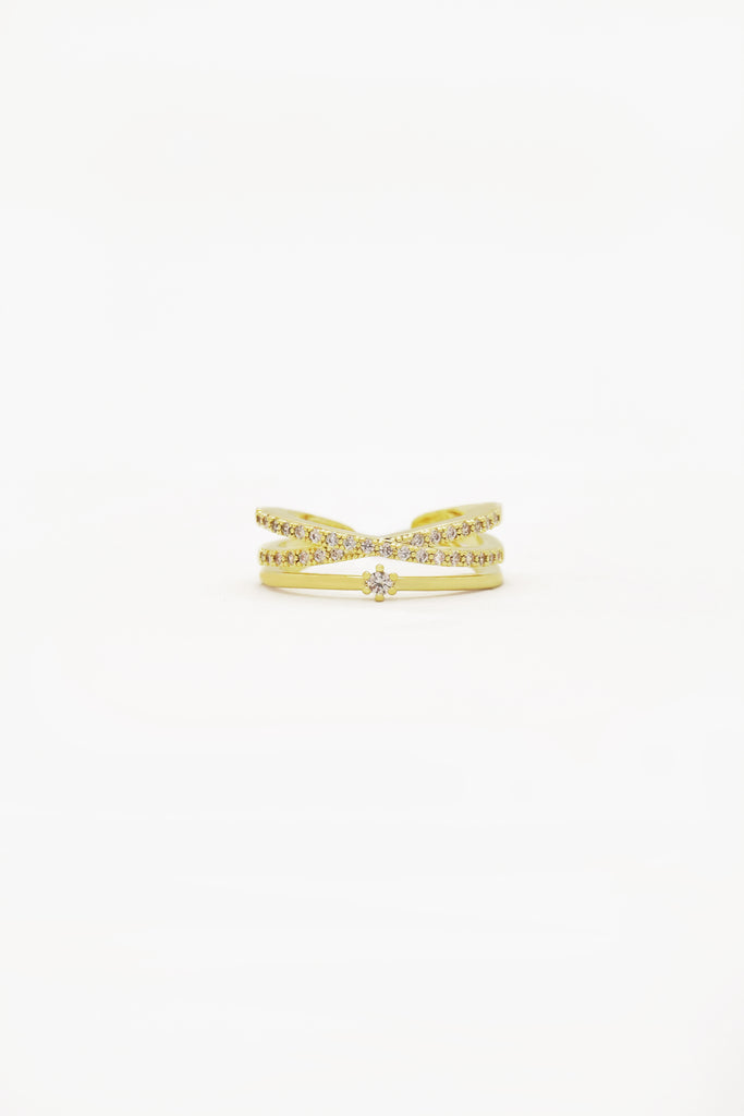 Twisted Three Layer Gold Plated Ring - Ring Design