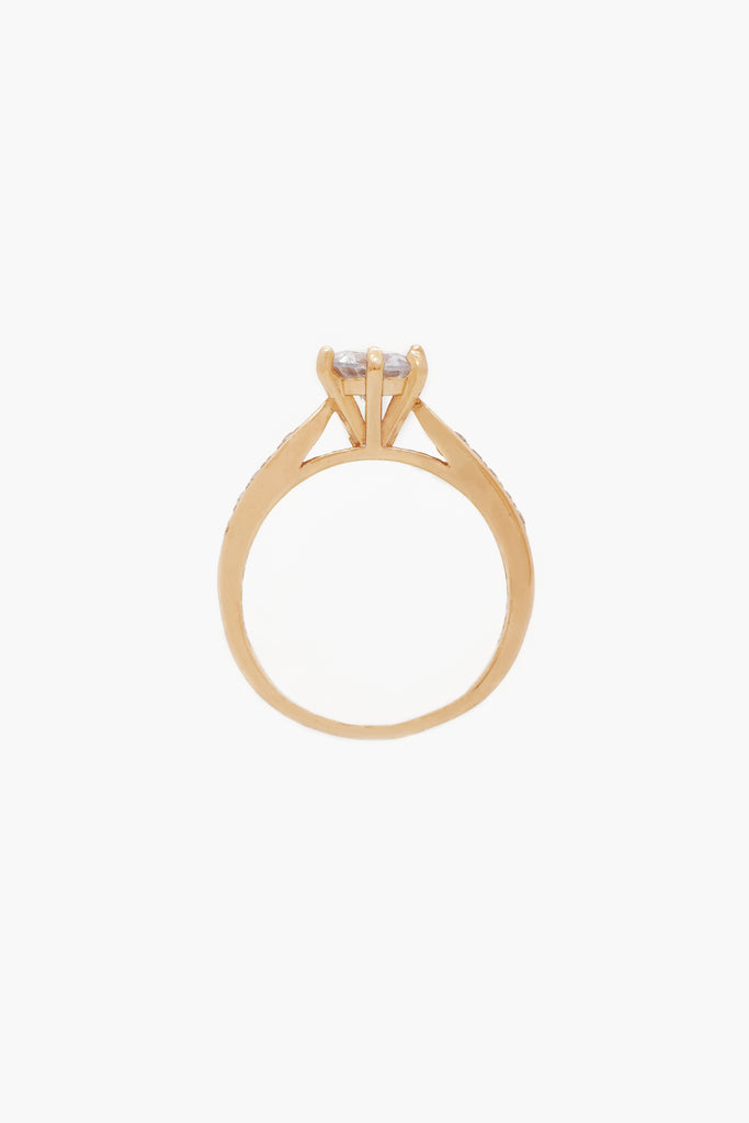 Stardust Solitaire American Diamond Ring - Gold ring pic for girl