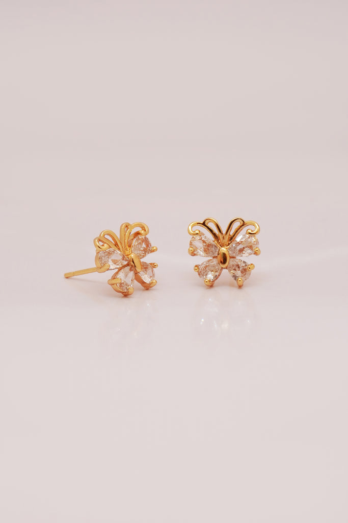 Butterfly Stud with American Diamonds - Buy Butterfly Earrings online