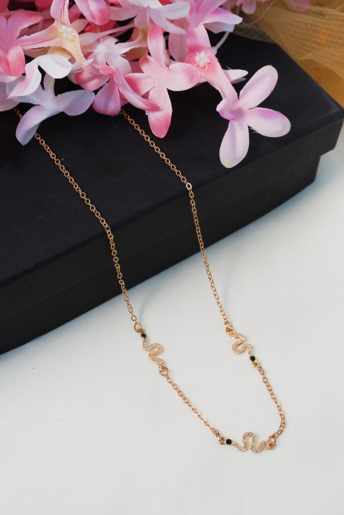 Gold-Toned Snake Necklace - Neck Chain for Women 