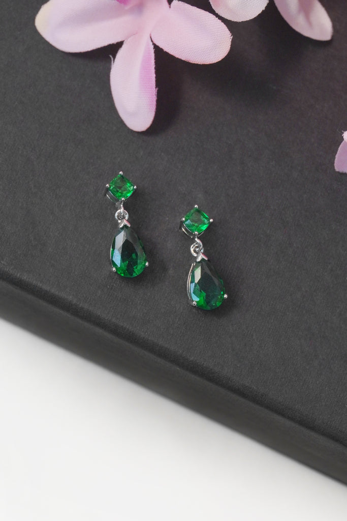 Green Drop Earrings - Valentines Gift for Her