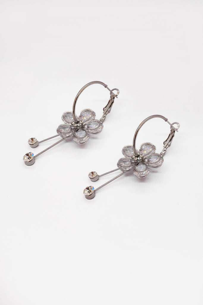 Flower Hoops Drop Earrings - Simple Drop Earrings - Buy Hoops Products Online