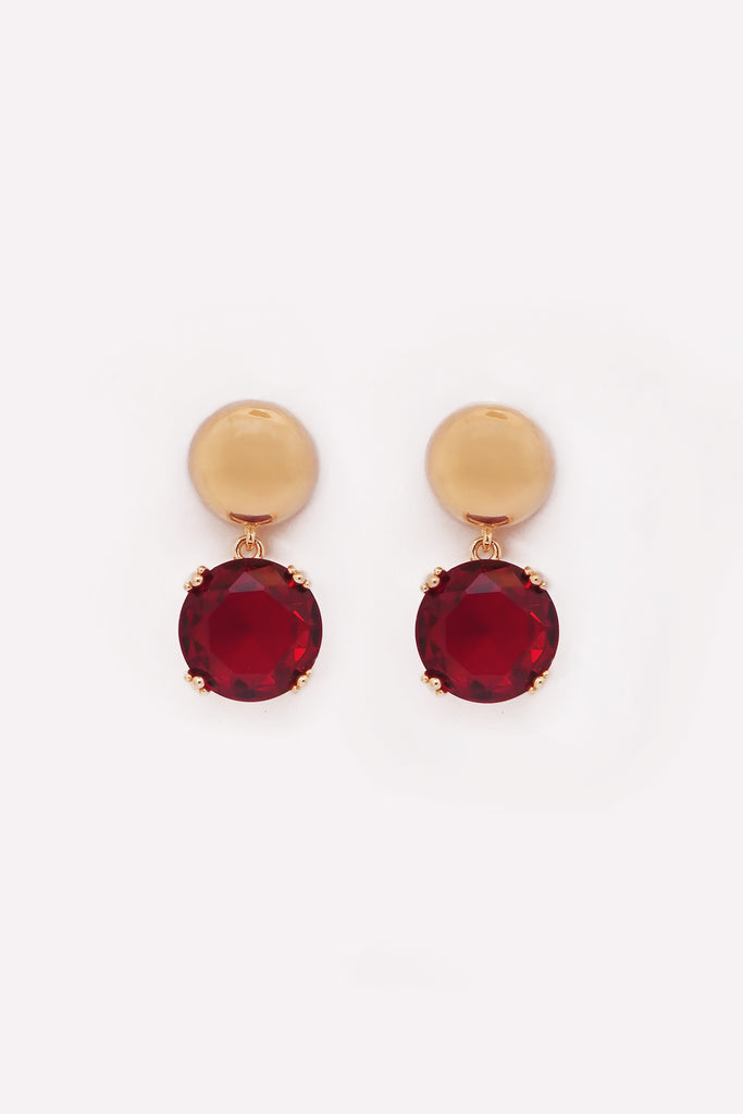 Red Stone Drop Earrings - ‎Fancy Earrings - Earrings for Girls