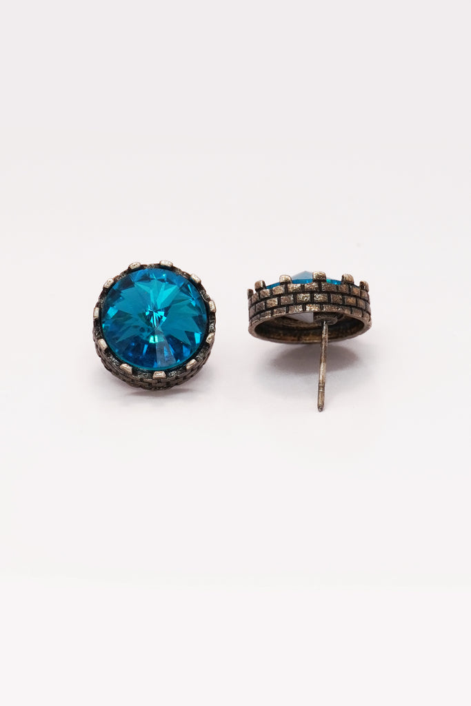 Blue Vintage Stud Earrings - Stud - Earrings - Women Jewellery