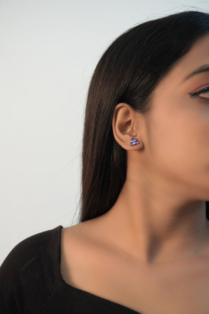 Trio Studs Silver Plated Earrings - Fashion earrings for women