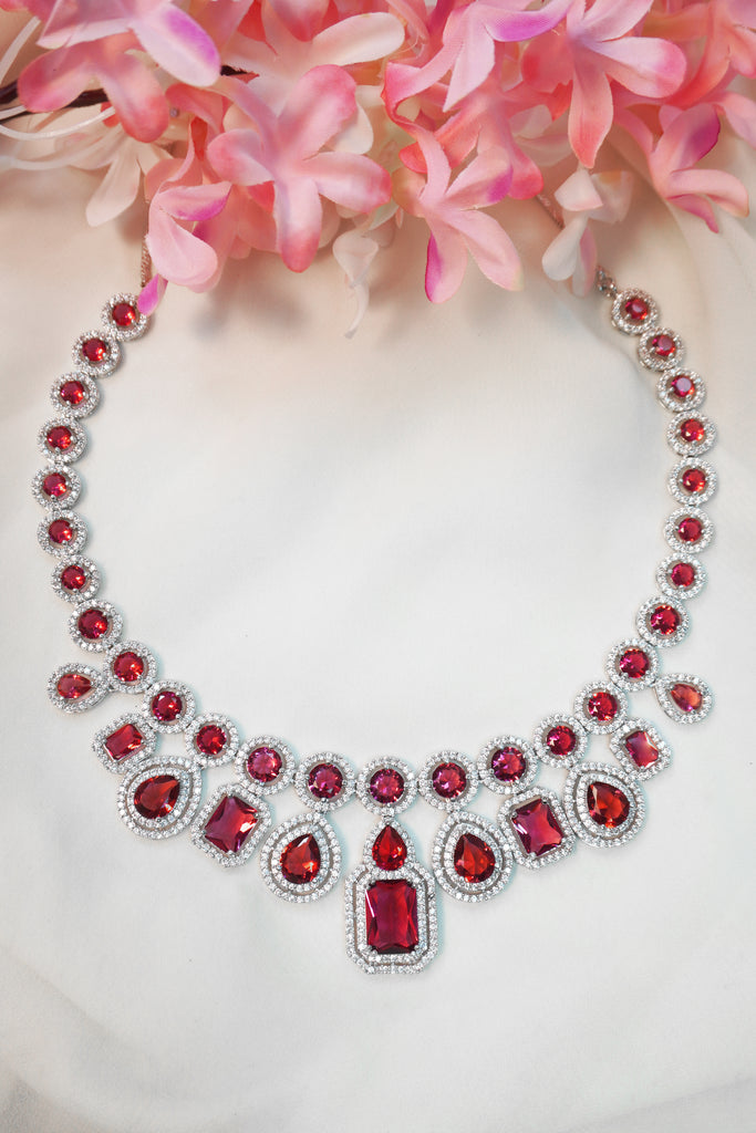 Ruby Stone Necklace Set
