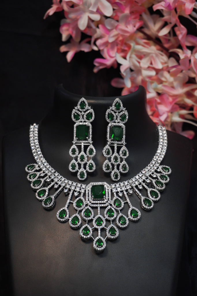 Green Bridal Necklace Set