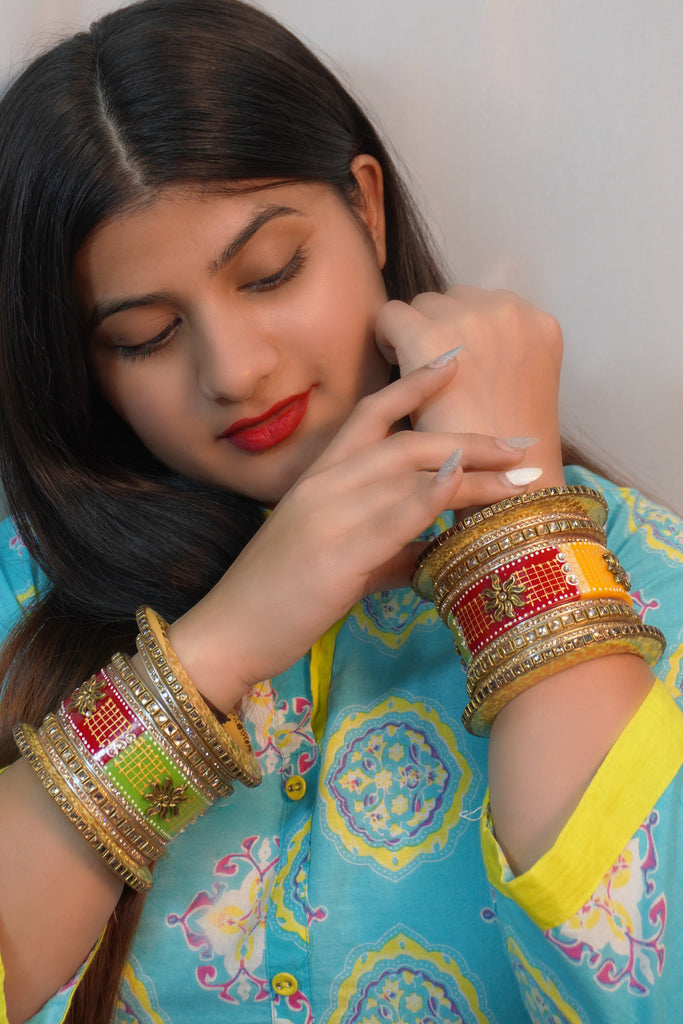 Multi Colour Bridal Bangle Set