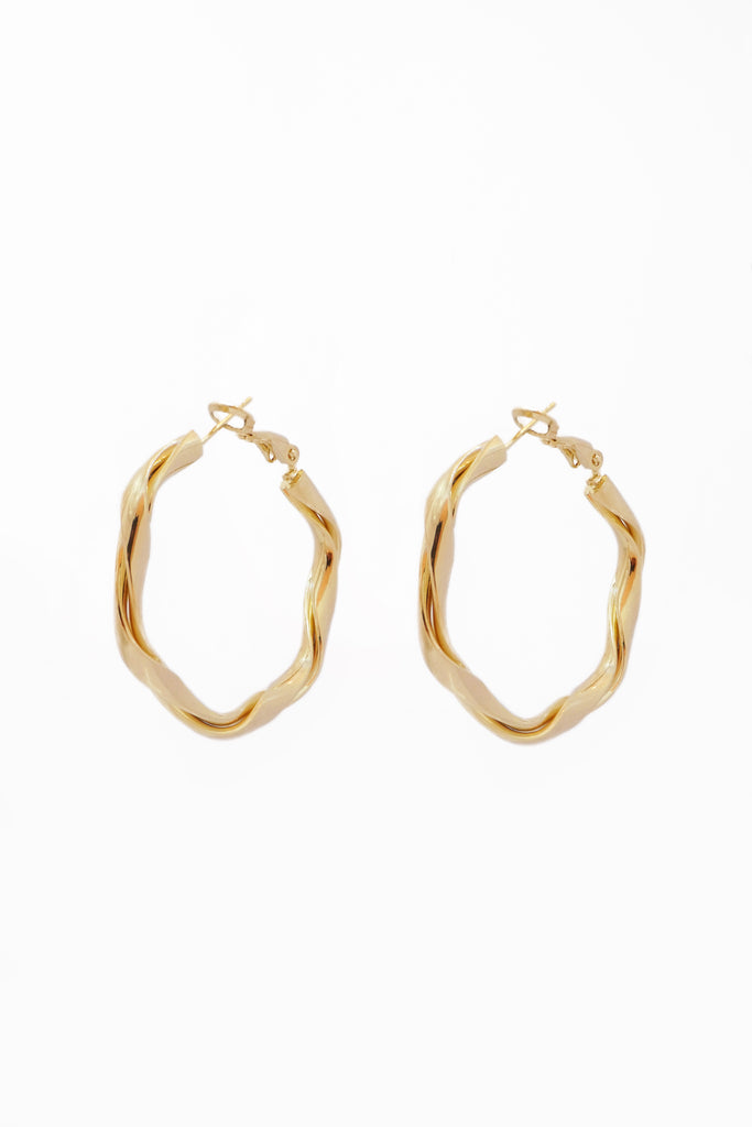 Twirl Hoop Gold Plated Earrings - Earrings for Girls - Jewellery - Earrings for Women