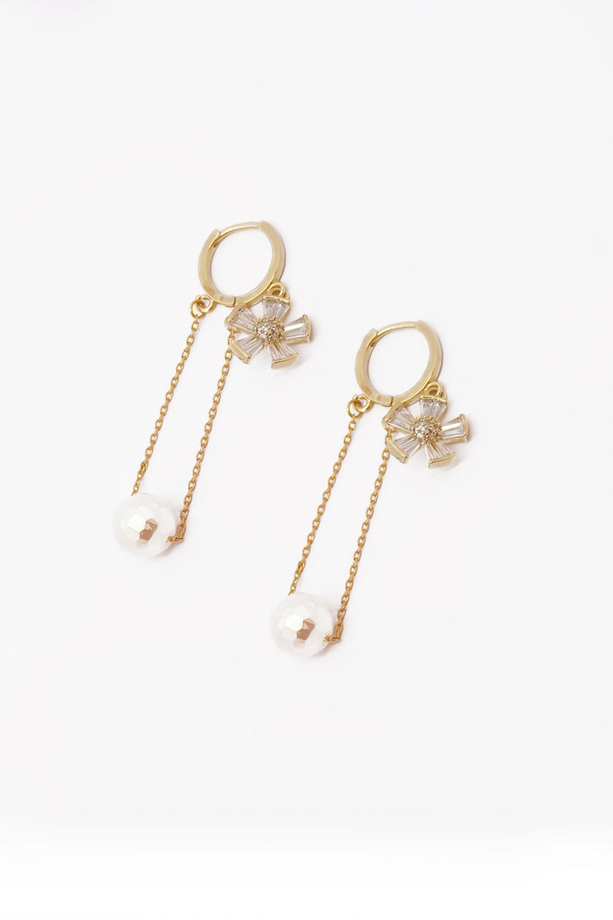 Flora Pearl American Diamond Earrings - Buy Earrings for Girls