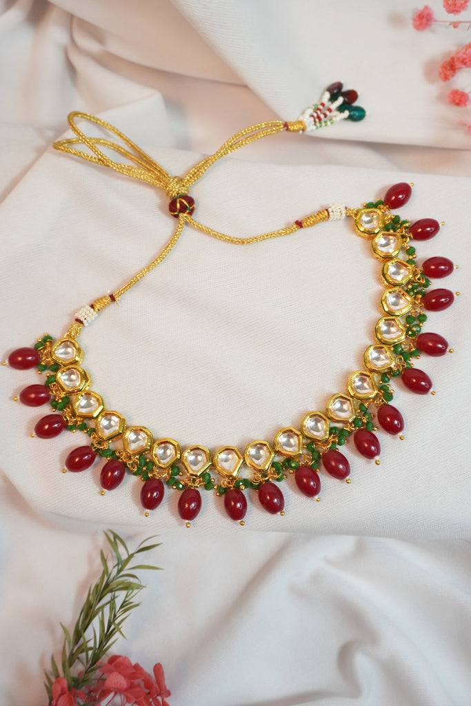Kundan Jewellery Set for Wedding - Kundan Choker Necklace Set - Kundan Choker Set