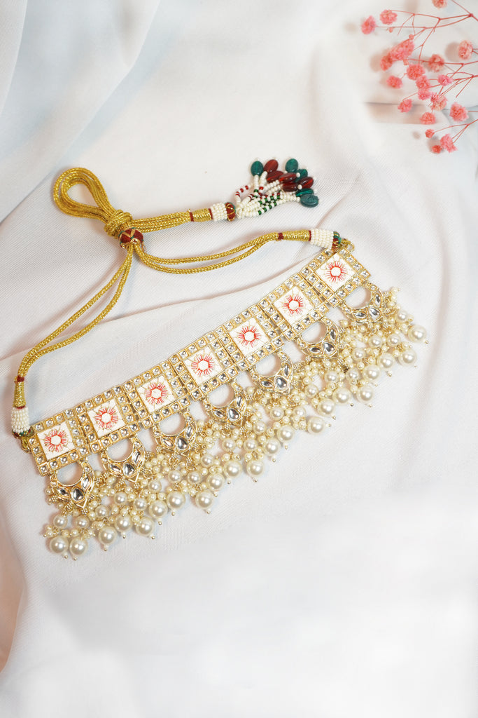 Meenakari Jewellery Set - Choker Necklace for Lehenga
