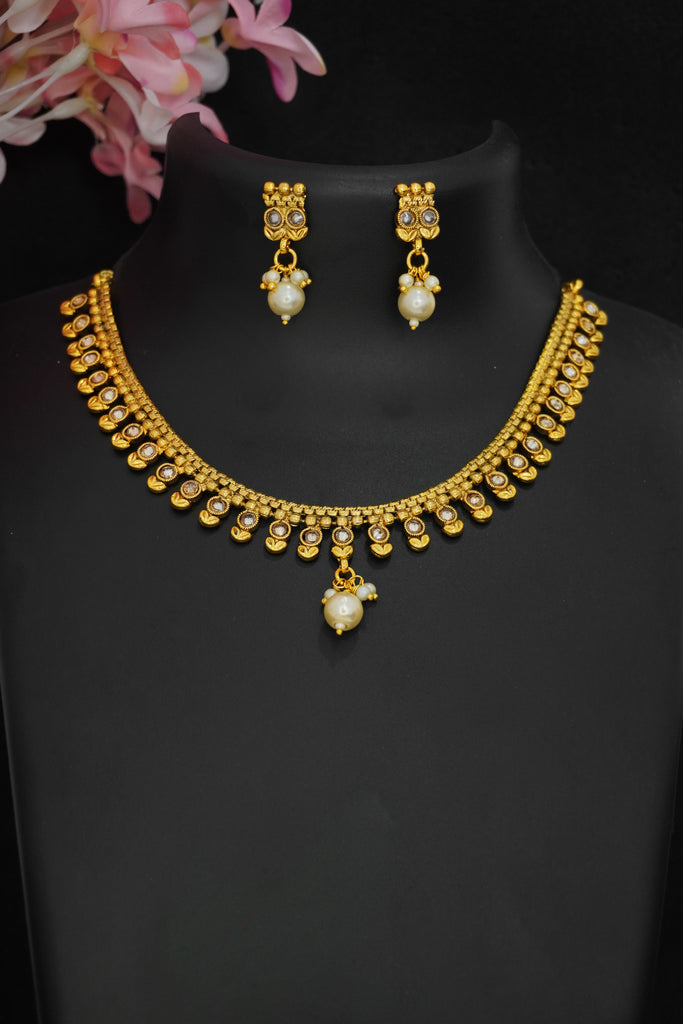 18k Gold Toned Jewellery Set - Buy Designer Necklace Sets -  Online Shopping
