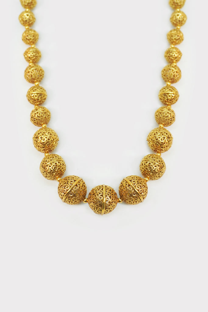 Gold Matar Mala Necklace - Gold Plated Matar Mala
