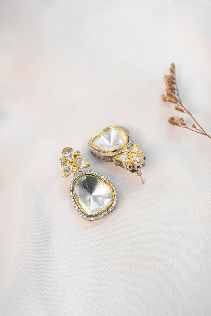 Designer Earrings for Wedding - Buy Silver Kundan Online