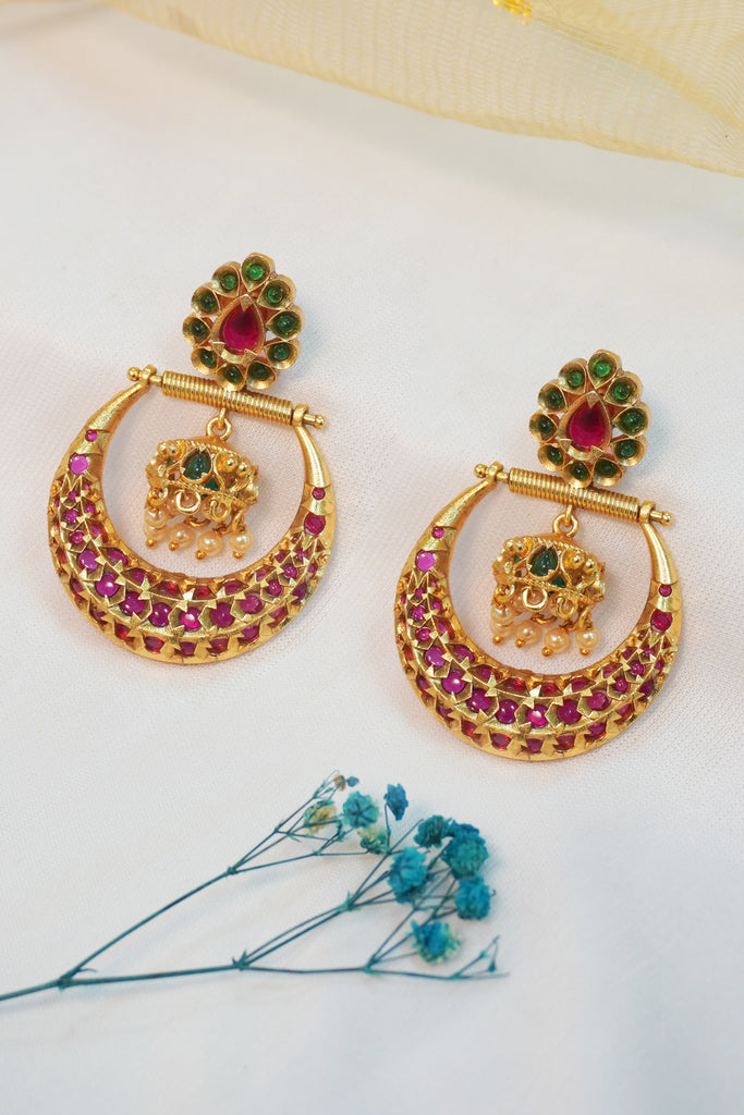 Pink Earring - Gold Earring