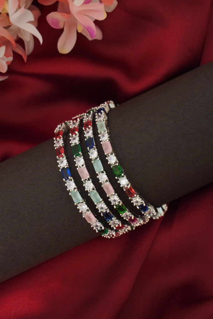 Light Pink American Diamond Princess Stone Bangles | Buy Online – Roop Sari  Palace