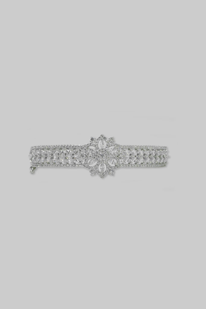 Silver Polish Flower Bracelet