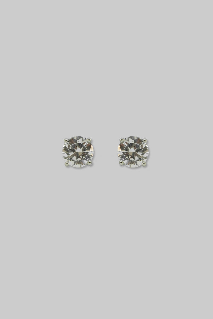 American Diamond Stud Earrings - American Diamond Silver Earrings