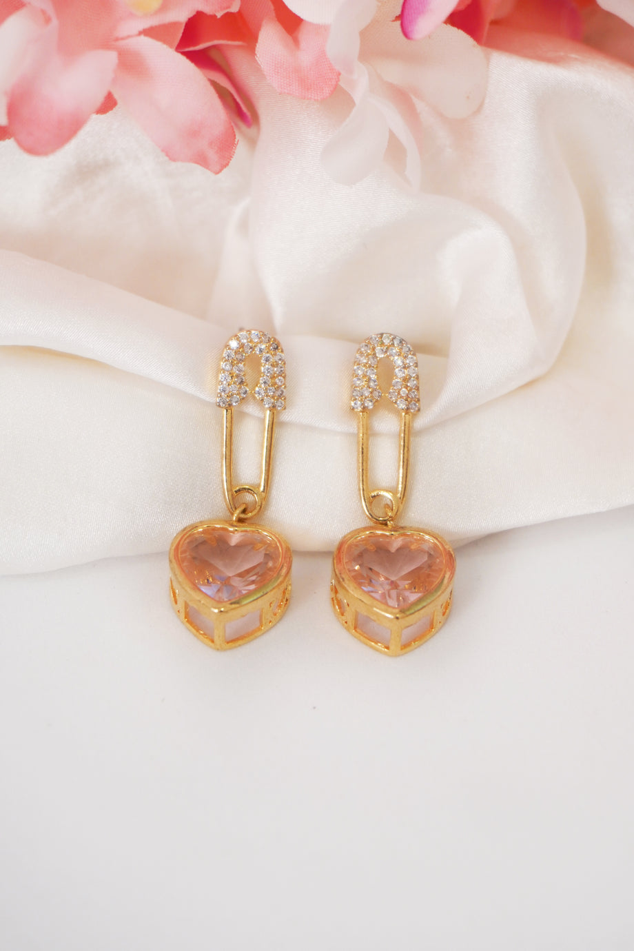 Aanandita Golden Imperial Heart Touching Earring – Aanandita Creations