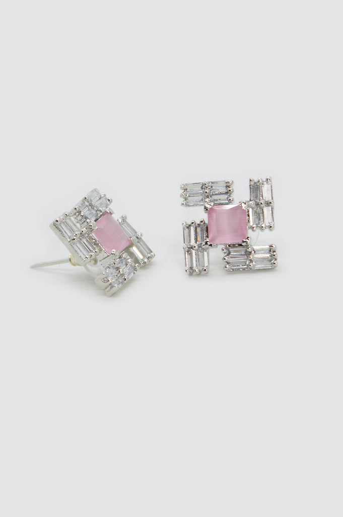 Charms Pink Stone Swatic Studs