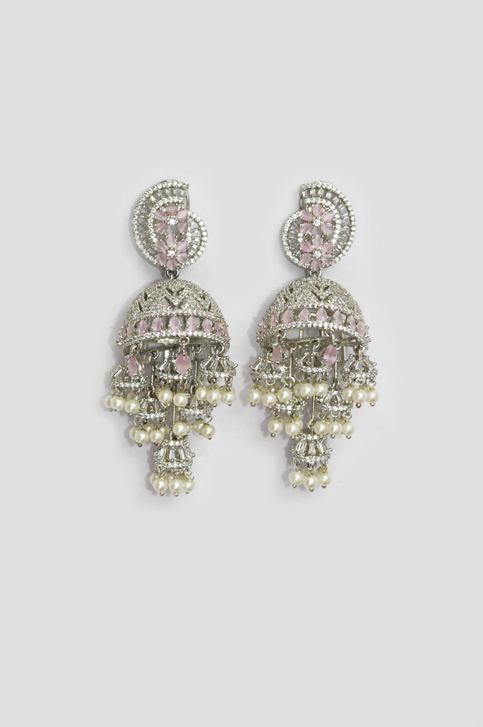 Pearl Drops American Diamond Earrings - Buy American diamond earrings