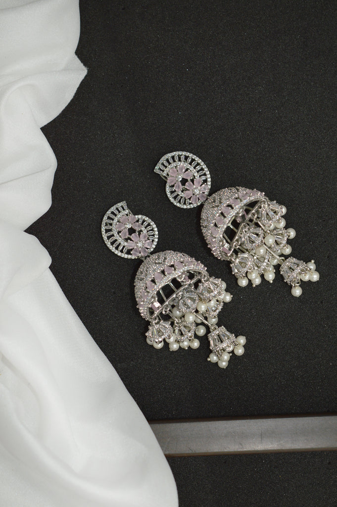 Pearl Drops American Diamond Earrings - American Diamond Earrings with price 
