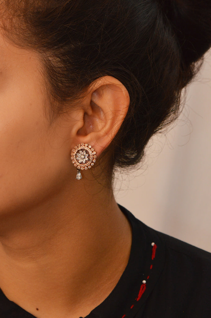 Fancy AD Stones Studded American Diamond Earring