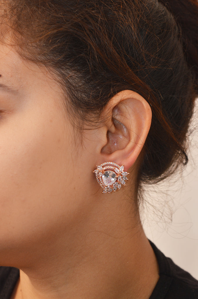 Gold Plated American Diamond Studded Earring
