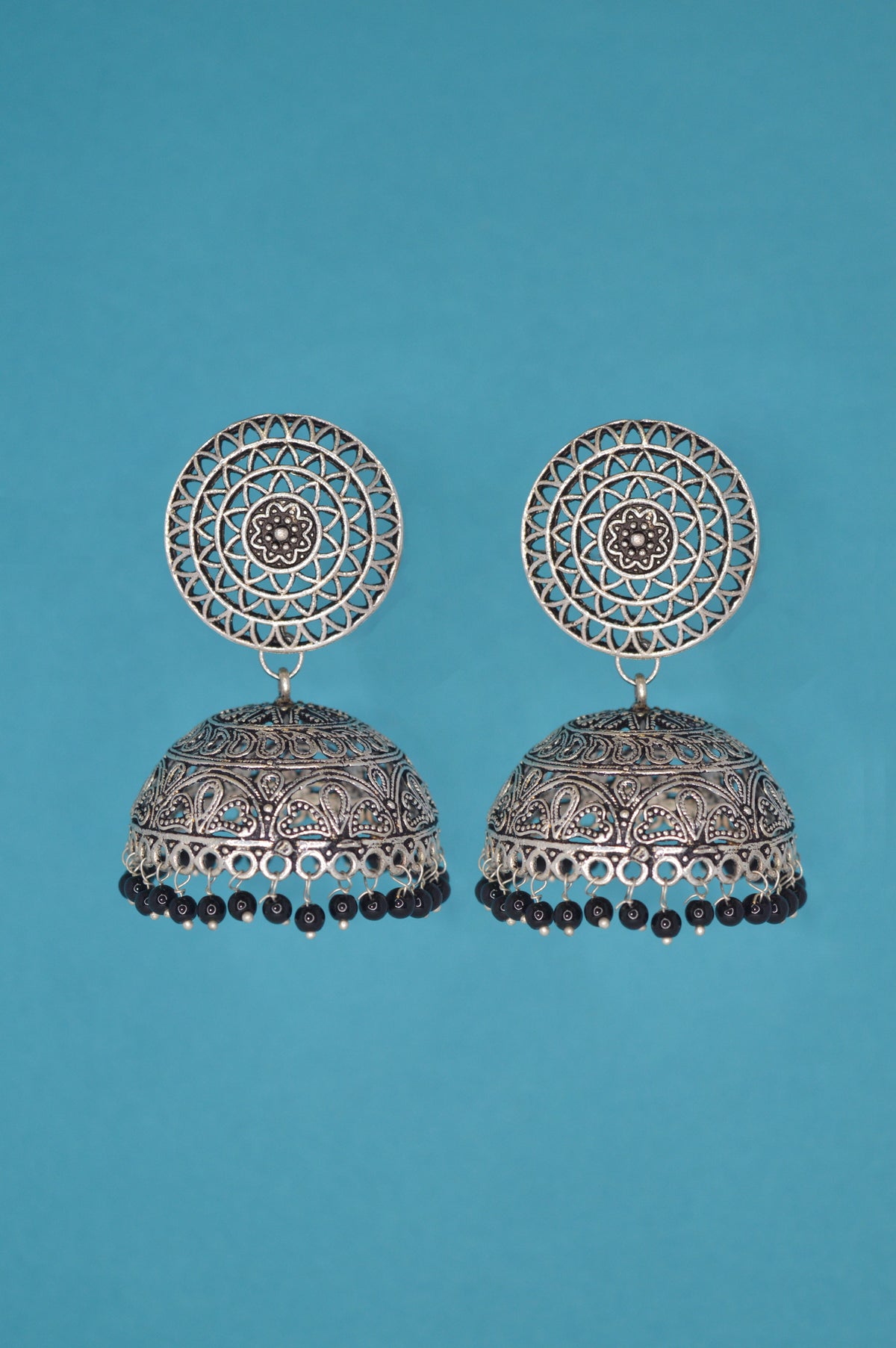 Black Oxidised Jhumki Earrings for Women - Jhumka for Saree - Oxidised Earrings New collection