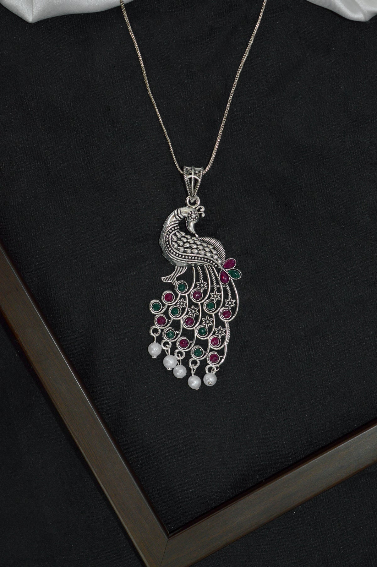 Peacock Pendant Necklace - Online for Women  - Peacock pendant set