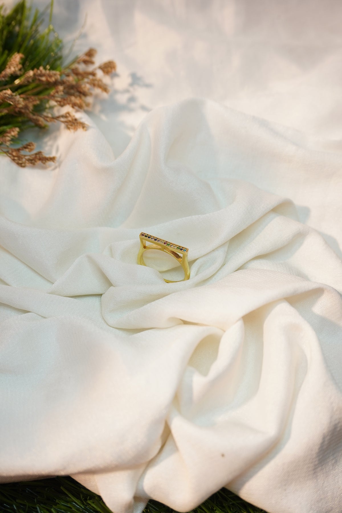 Amrican Diamond Studded Gold Ring