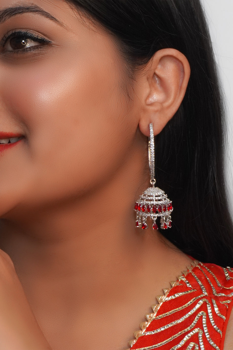 Flipkart.com - Buy RAJ JEWELLERY Traditional Ethnic Antique Red Color  Oxidized Jhumka Jhumki for Women and Girls Alloy Chandbali Earring, Jhumki  Earring, Earring Set Online at Best Prices in India