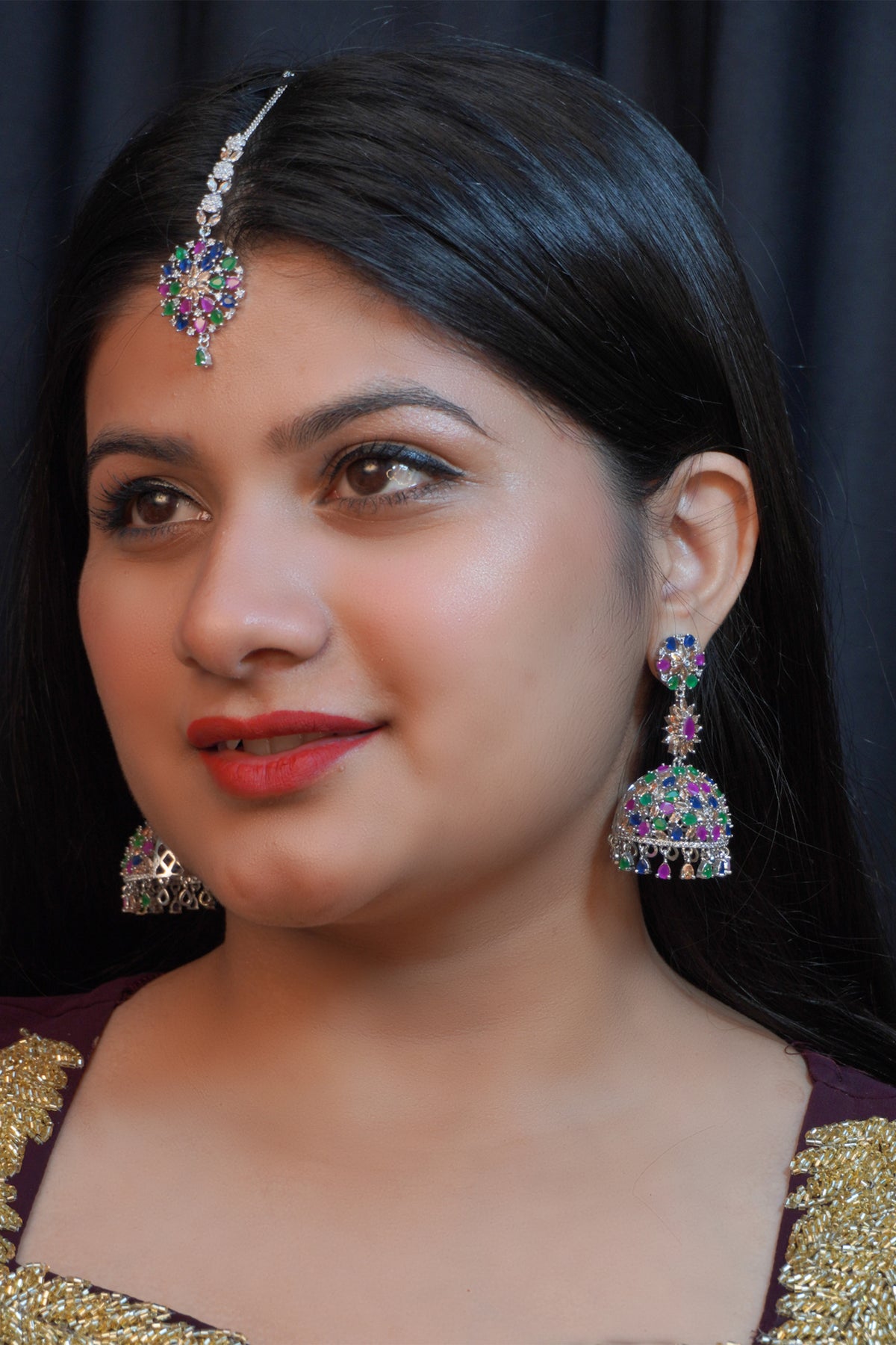 American Diamond Maang Tikka