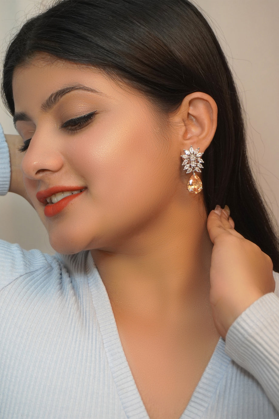 Buy Silver-Toned & White Earrings for Women by Yellow Chimes Online |  Ajio.com