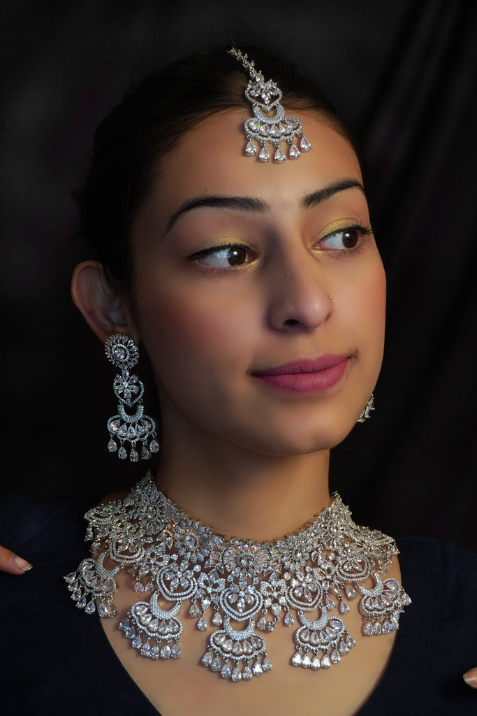 Zircon Necklace Set - Maharani Haar