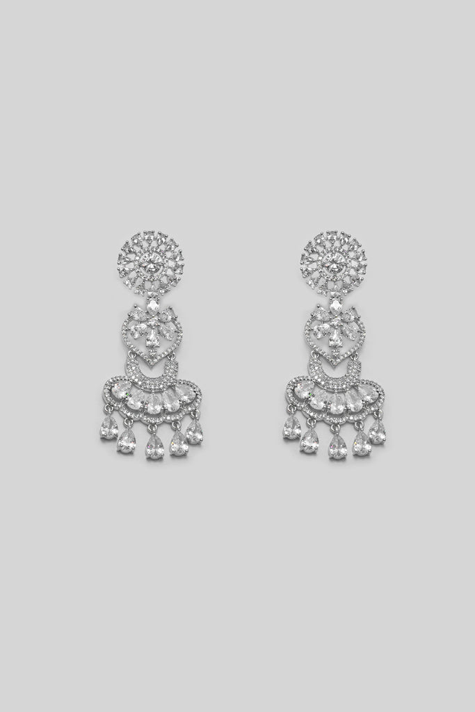 Zircon Necklace Set - Dangler Earrings