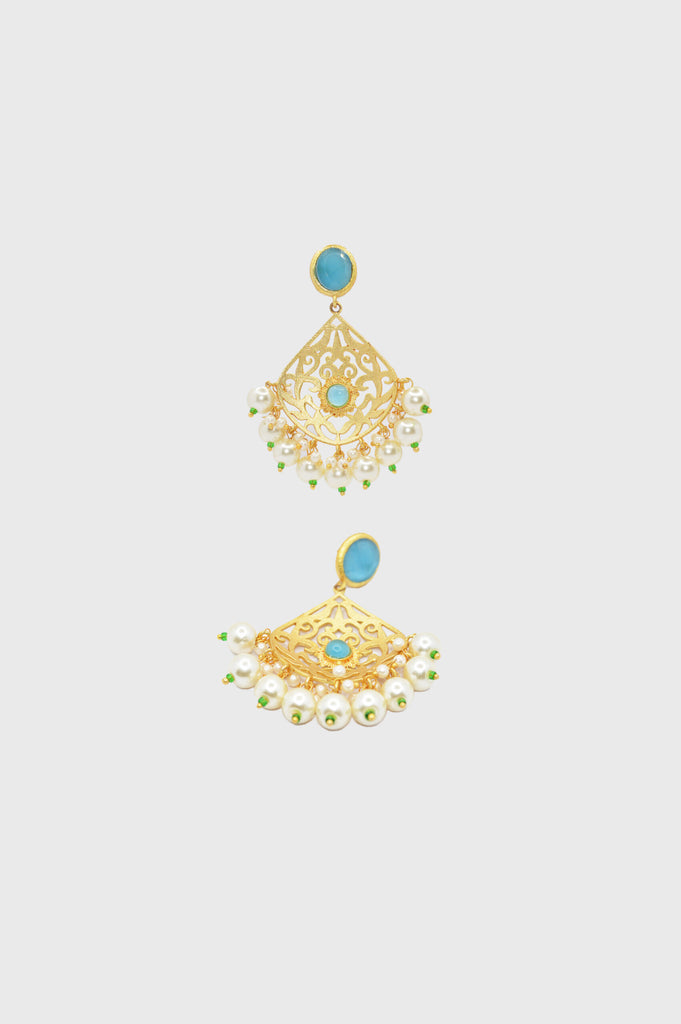 Blue Color Gold Plated Earring - Niscka