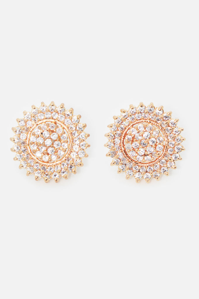 American Diamond Gold Plated Stud Earring - Buy Earring for Women & Girls Online in India - Buy Latest Earrings Collection Online in India