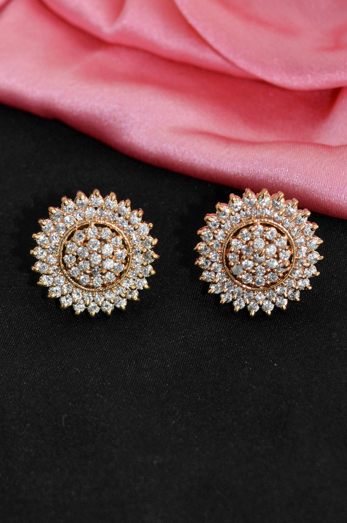 American Diamond Gold Plated Stud Earring - Buy Earrings at Best Prices in India - Buy Indian Earrings Online In India