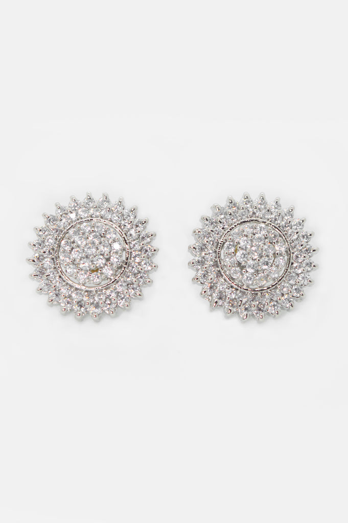 American Diamond Silver Plated Stud Earring - Earrings for Girls 