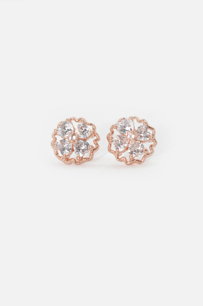 Stunning American Diamond Gold Plated Stud Earring - Latest Gold Earring Designs