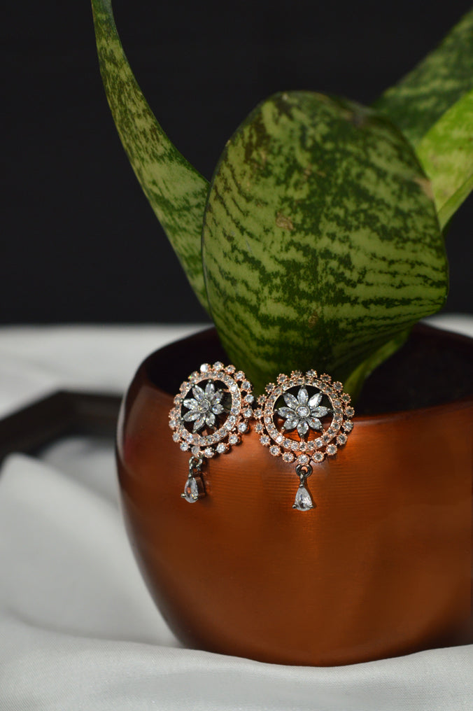 Fancy AD Stones Studded American Diamond Earrings for Women - Niscka